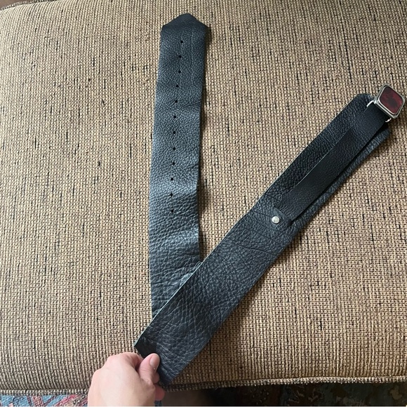 Leather Belt - black boho - Picture 3 of 6
